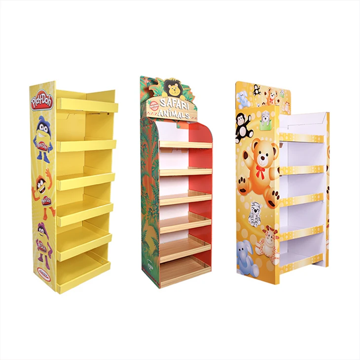 Corrugated Cardboard Pop Floor Supermarket Display Stand