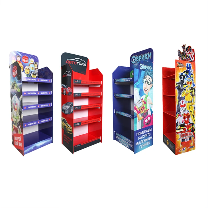 Corrugated Cardboard Pop Floor Supermarket Display Stand
